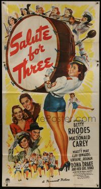 1g904 SALUTE FOR THREE style A 3sh 1943 sexy Betty Rhodes, Dona Drake and Her Girl Band!