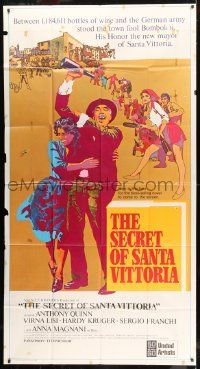 1g907 SECRET OF SANTA VITTORIA int'l 3sh 1969 Anthony Quinn, Virna Lisi, cool Bob Peak artwork!