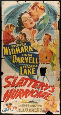 1g913 SLATTERY'S HURRICANE 3sh 1949 art of sexy Veronica Lake, Linda Darnell & Richard Widmark!