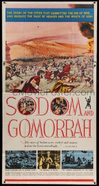1g919 SODOM & GOMORRAH 3sh 1963 Robert Aldrich, Pier Angeli, wild art of sinful cities!