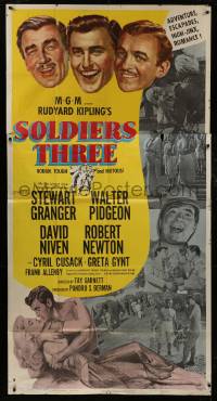 1g921 SOLDIERS THREE 3sh 1951 Stewart Granger, Walter Pidgeon, David Niven, unauthorized Gunga Din!