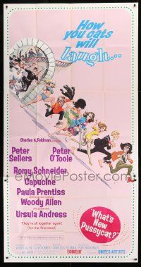1g984 WHAT'S NEW PUSSYCAT 3sh 1965 Frank Frazetta art of Woody Allen, Peter O'Toole & sexy ladies!