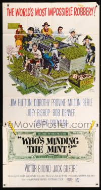 1g988 WHO'S MINDING THE MINT 3sh 1967 Maurer art of the world's most impossible bank robbery!