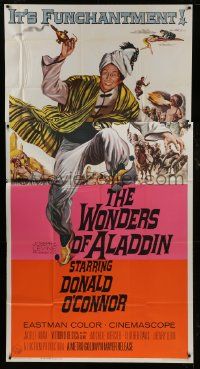 1g996 WONDERS OF ALADDIN 3sh 1961 Mario Bava's Le Meraviglie di Aladino, art of Donald O'Connor!