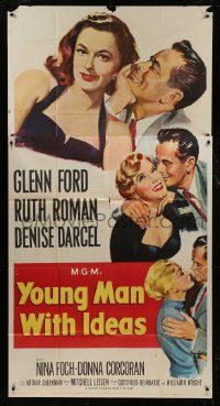 1g999 YOUNG MAN WITH IDEAS 3sh 1952 great art of Glenn Ford, Ruth Roman, Denise Darcel & Nina Foch!