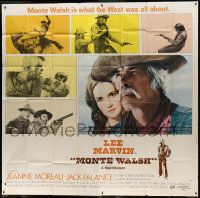 1g149 MONTE WALSH 6sh 1970 c/u of cowboy Lee Marvin & pretty Jeanne Moreau + photo montage!