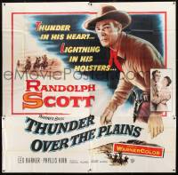 1g170 THUNDER OVER THE PLAINS 6sh 1953 cowboy Randolph Scott had lightning in his holsters!