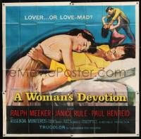 1g179 WOMAN'S DEVOTION 6sh 1956 artwork of Paul Henreid & Janice Rule, lover or love-mad!