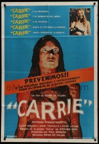 1g441 CARRIE Argentinean 1983 Stephen King, Sissy Spacek before & after her bloodbath at the prom!
