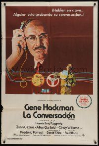 1g450 CONVERSATION Argentinean 1974 cool art of Gene Hackman, Francis Ford Coppola directed!