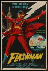 1g477 FLASHMAN Argentinean 1967 different art of wacky Italian superhero in costume in London!