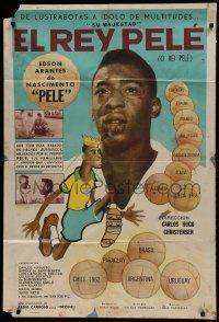 1g502 KING PELE Argentinean 1962 cool art of the famous Brazilian soccer/football star!
