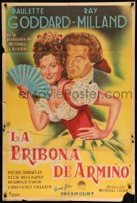 1g504 KITTY Argentinean 1945 great art of sexy Paulette Goddard & Ray Milland by Essex!