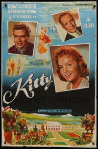 1g503 KITTY & THE GREAT BIG WORLD Argentinean 1956 great art of pretty Romy Schneider & Carl Boehm!