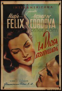 1g505 LA DIOSA ARRODILLADA Argentinean 1947 art of beautiful Maria Felix & Arturo de Cordova!