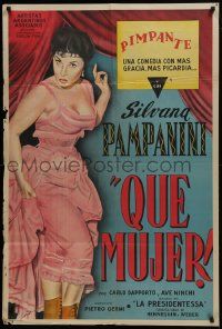 1g508 LA PRESIDENTESSA Argentinean 1952 full-length art of sexy showgirl Silvana Pampanini!