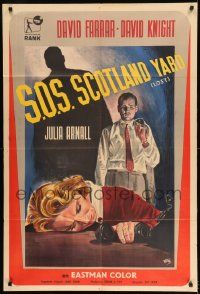 1g519 LOST Argentinean 1955 art of David Farrar & Julia Arnall by Bayon, S.O.S. Scotland Yard!
