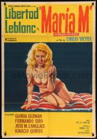 1g525 MARIA M Argentinean 1964 great art of sexy Libertad Leblanc wearing bikini by Bloise!