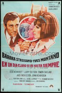 1g542 ON A CLEAR DAY YOU CAN SEE FOREVER Argentinean 1970 different art of Streisand & Montand!