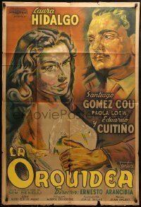 1g546 ORCHID Argentinean 1951 wonderful art of beautiful Laura Hidalgo by Osvaldo Venturi!
