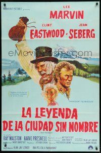 1g547 PAINT YOUR WAGON Argentinean 1969 art of Clint Eastwood, Lee Marvin & Jean Seberg!