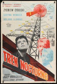 1g556 POCIAG Argentinean 1959 Kawalerovicz' Train, Polish murder mystery, cool railroad artwork!