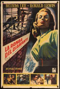 1g579 SECRET PLACE Argentinean 1957 Soule art of sexy Belinda Lee by men climbing on scaffolding!