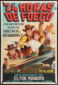1g581 SEVEN HOURS OF GUNFIRE Argentinean 1966 Rik Van Nutter, Adrina Hoven, spaghetti western art!