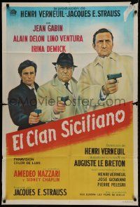 1g585 SICILIAN CLAN Argentinean 1970 Henri Verneuil, Jean Gabin, Alain Delon, Lino Ventura