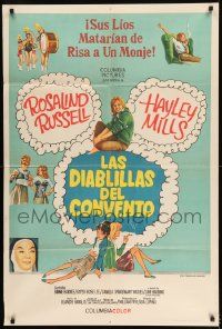 1g614 TROUBLE WITH ANGELS Argentinean 1966 Hayley Mills, June Harding & nun Rosalind Russell!