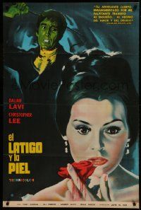 1g623 WHIP & THE BODY Argentinean 1965 Mario Bava, art of Christopher Lee & sexy Daliah Lavi!