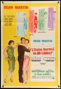 1g624 WHO'S BEEN SLEEPING IN MY BED Argentinean 1963 art of Dean Martin with four sexy ladies!