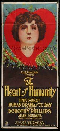 1g036 HEART OF HUMANITY English 3sh 1918 Dorothy Phillips in the great human drama of to-day, rare!