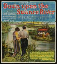 1g026 DOWN UPON THE SWANEE RIVER English 6sh 1926 stone litho of Mary Thurman + song lyrics, rare!