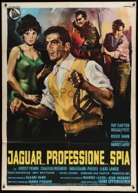 1g220 CODE NAME JAGUAR Italian 1p 1966 cool different art of tough Ray Danton by Giorgio Olivetti!