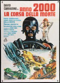 1g236 DEATH RACE 2000 Italian 1p 1976 David Carradine, great completely different sci-fi art!