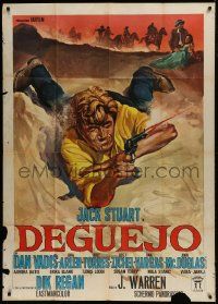 1g237 DEGUEYO Italian 1p 1966 great spaghetti western art of Jack Stuart with gun on ground!