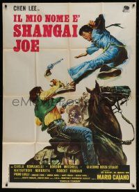 1g243 DRAGON STRIKES BACK Italian 1p 1972 Il mio nome e Shanghai Joe, cool kung fu western art!