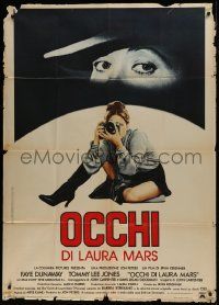 1g250 EYES OF LAURA MARS Italian 1p 1978 Irvin Kershner, sexy psychic Faye Dunaway with camera!