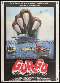 1g261 GORGO Italian 1p R1970s best different art of the giant monster's hand attacking ship!