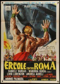 1g267 HERCULES AGAINST ROME Italian 1p 1964 Casaro art of strongman Sergio Ciani vs entire army!
