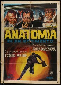 1g269 HIGH & LOW Italian 1p 1966 Akira Kurosawa Japanese classic, Toshiro Mifune, Gasparri art!