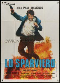 1g276 HUNTER WILL GET YOU Italian 1p 1976 art of exploding Jean-Paul Belmondo by Ciriello!
