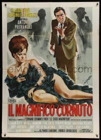 1g302 MAGNIFICENT CUCKOLD Italian 1p 1965 Symeoni art of sexy Claudia Cardinale in slinky dress!