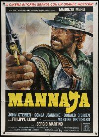 1g304 MAN CALLED BLADE Italian 1p 1979 Sergio Martino's Mannaja, cool spaghetti western art!