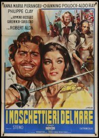 1g316 MUSKETEERS OF THE SEA Italian 1p 1962 Olivetti art of Pier Angeli & pirate Channing Pollock!