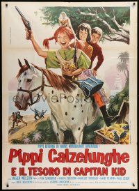 1g325 PIPPI CALZELUNGHE E IL TESORO DI CAPITAN KID Italian 1p 1974 Pippi Longstocking, Piovano art