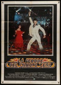 1g339 SATURDAY NIGHT FEVER Italian 1p 1978 disco dancers John Travolta & Karen Lynn Gorney!