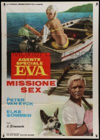 1g344 SEDUCTION BY THE SEA Italian 1p 1966 sexy Elke Sommer, Peter Van Eyck & German Shepherd!