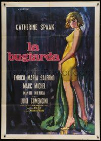 1g349 SIX DAYS A WEEK Italian 1p 1965 La Bugiarda, art of sexy Catherine Spaak by Rodolfo Gasparri!